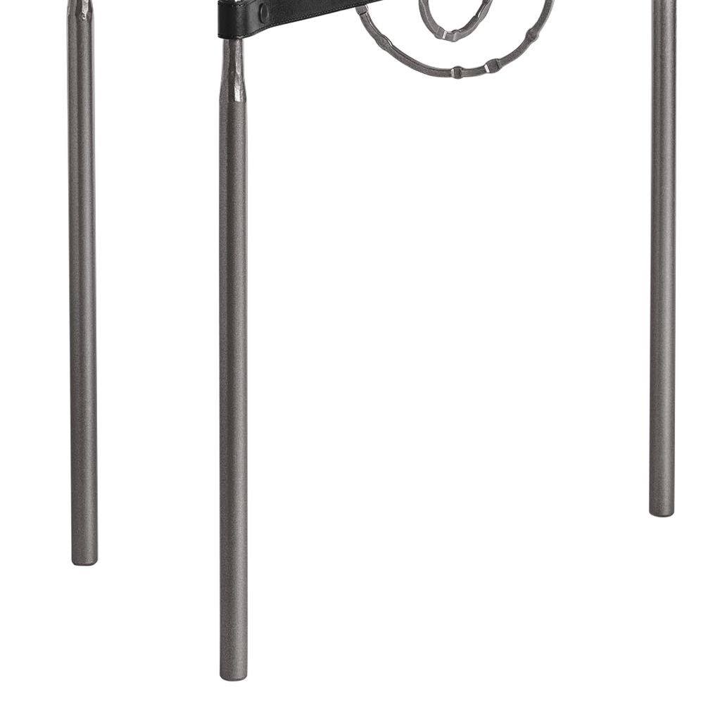 Image 3 Equus 22"W Dark Smoke Black Straps w/ Smoke Rings Side Table more views