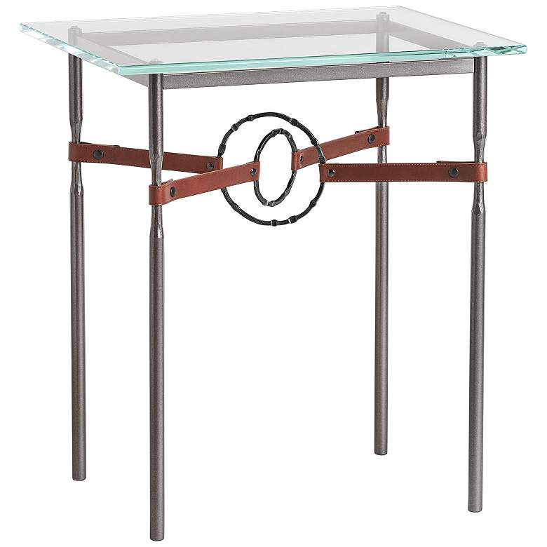 Image 1 Equus 22"W Dark Smoke Brown Straps w/ Black Rings Side Table