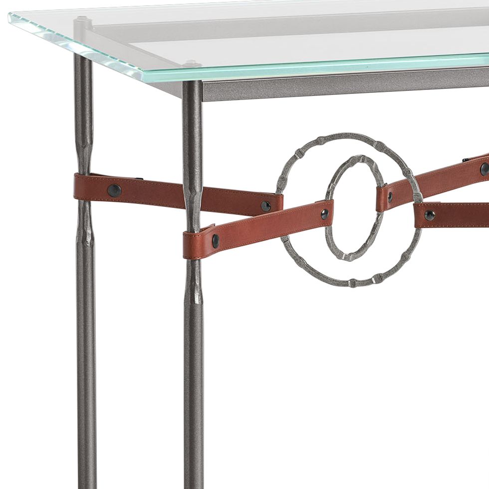 Image 2 Equus 22"W Dark Smoke Brown Straps w/ Iron Rings Side Table more views