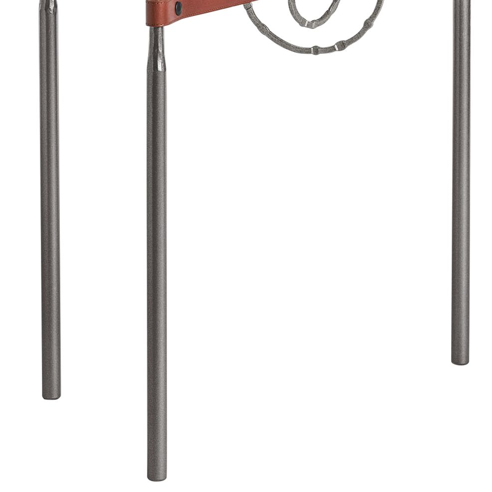 Image 3 Equus 22"W Dark Smoke Brown Straps w/ Iron Rings Side Table more views