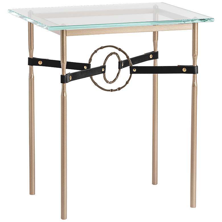 Image 1 Equus 22"W Gold Black Straps with Bronze Rings Side Table