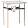 Equus 22"W Gold Black Straps with Bronze Rings Side Table