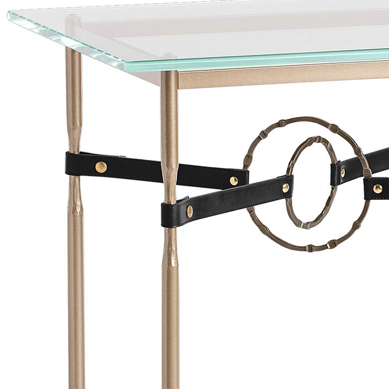 Image 2 Equus 22"W Gold Black Straps with Bronze Rings Side Table more views