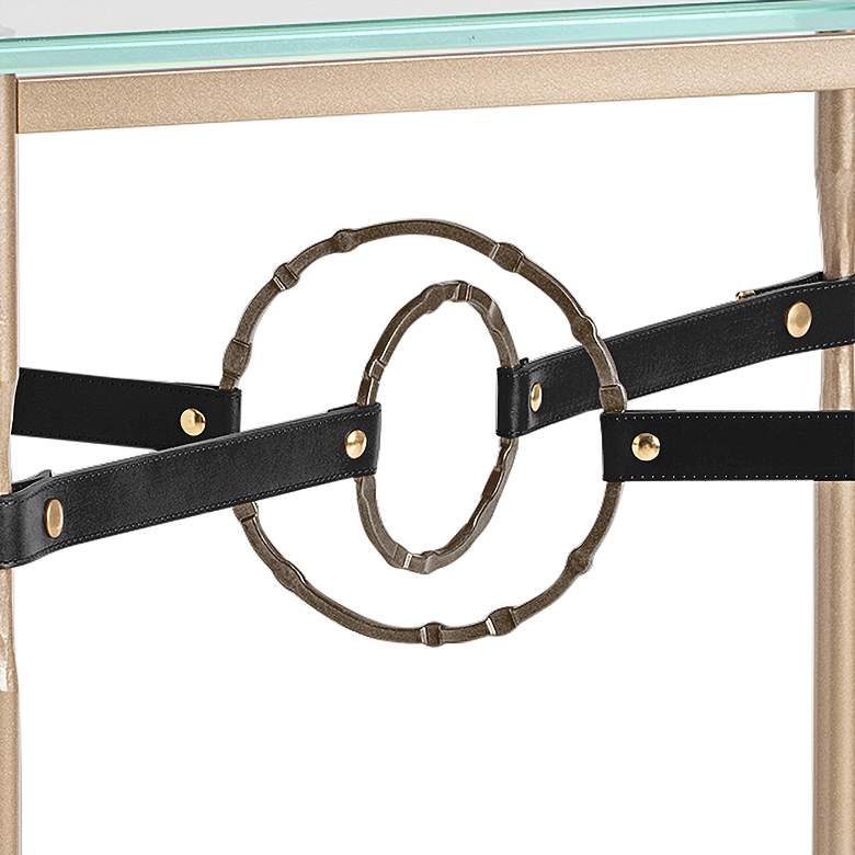 Image 3 Equus 22"W Gold Black Straps with Bronze Rings Side Table more views