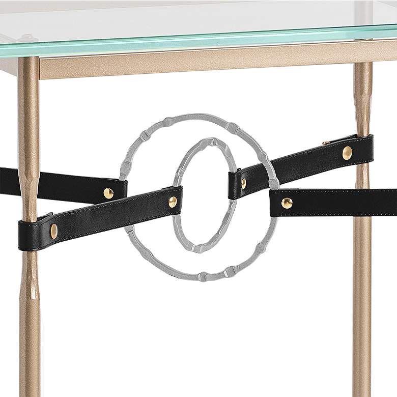 Equus 22 inchW Gold Black Straps with Platinum Rings Side Table more views
