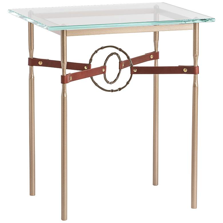 Image 1 Equus 22 inchW Gold Brown Straps with Bronze Rings Side Table