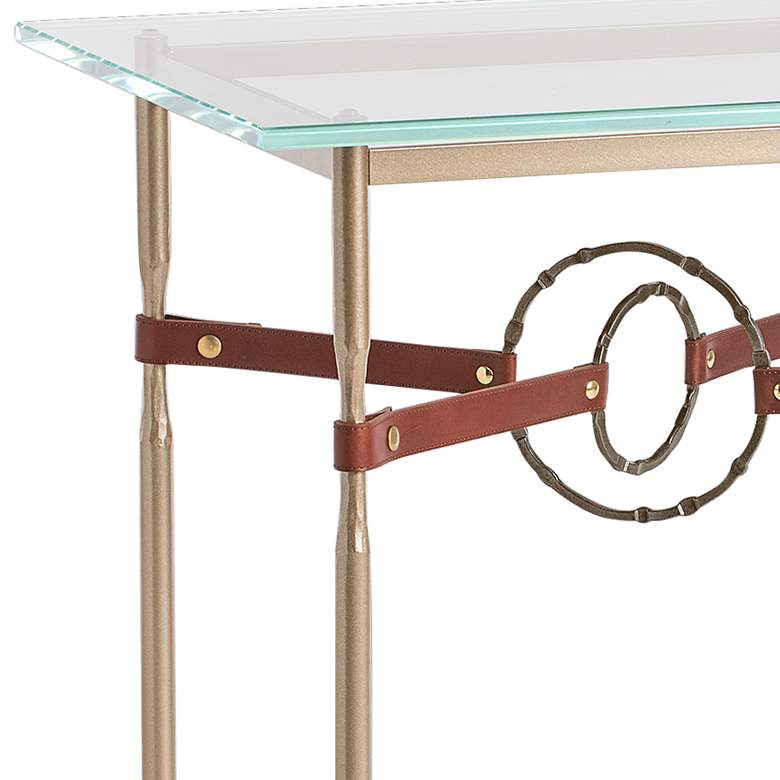 Equus 22 inchW Gold Brown Straps with Bronze Rings Side Table more views