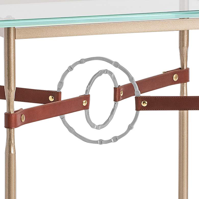 Equus 22 inchW Gold Brown Straps with Platinum Rings Side Table more views