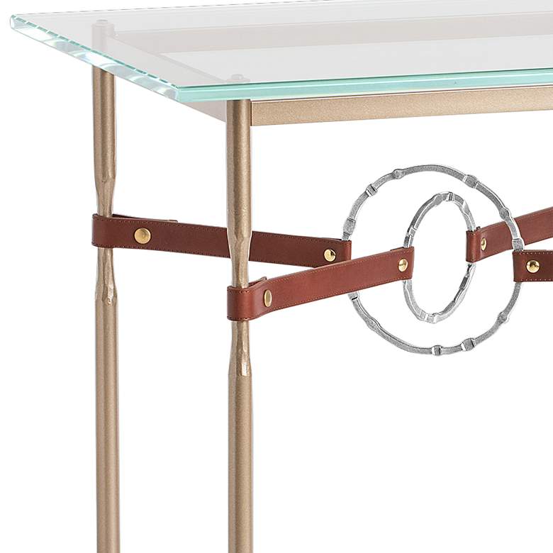 Equus 22 inchW Gold Brown Straps with Sterling Rings Side Table more views