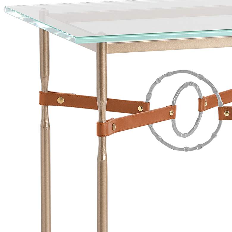 Equus 22 inchW Gold Chestnut Straps w/ Platinum Rings Side Table more views