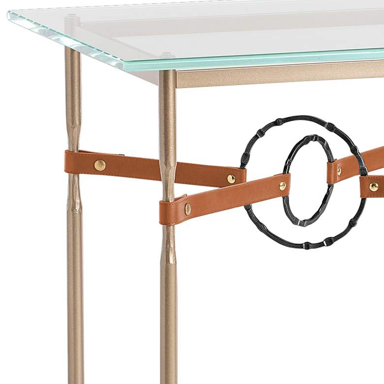 Equus 22 inchW Gold Chestnut Straps with Black Rings Side Table more views