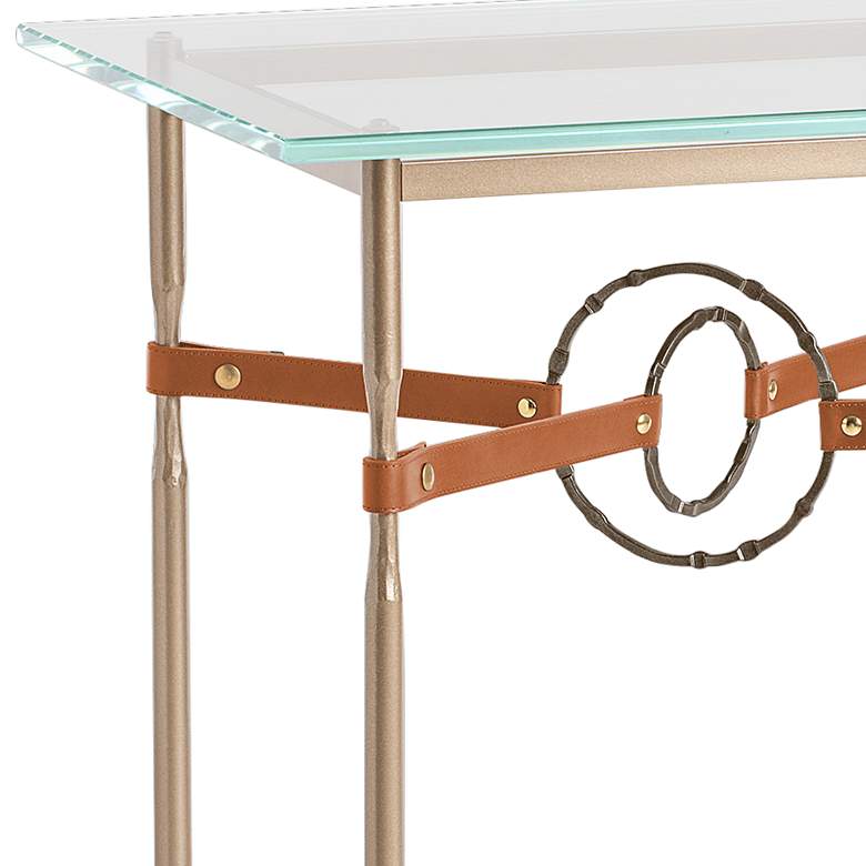 Image 2 Equus 22 inchW Gold Chestnut Straps with Bronze Rings Side Table more views
