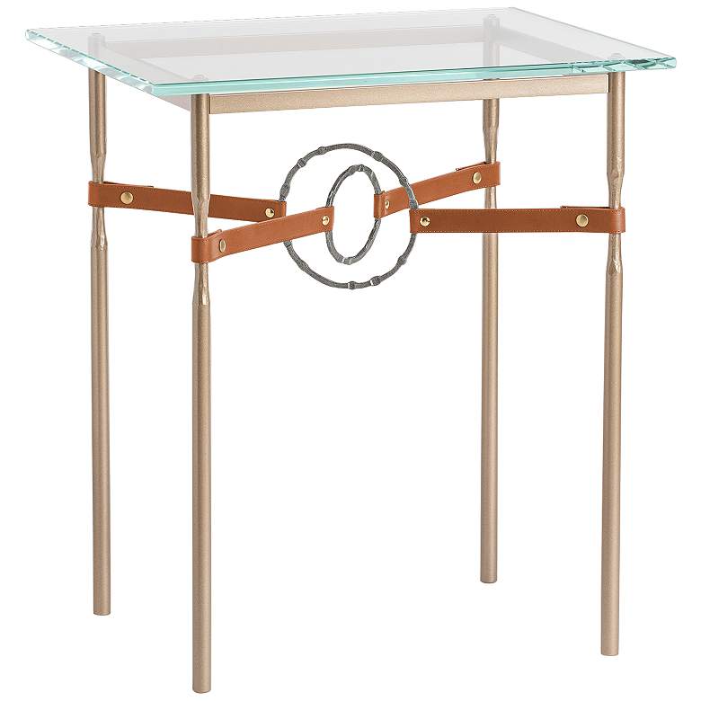 Image 1 Equus 22 inchW Gold Chestnut Straps with Iron Rings Side Table