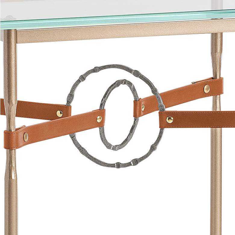 Image 3 Equus 22"W Gold Chestnut Straps with Iron Rings Side Table more views