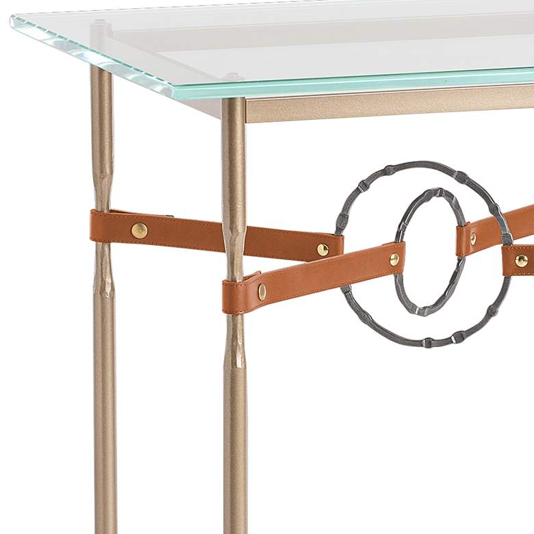 Equus 22 inchW Gold Chestnut Straps with Smoke Rings Side Table more views