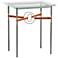 Equus 22"W Iron Side Table with Platinum Ring Chestnut Strap