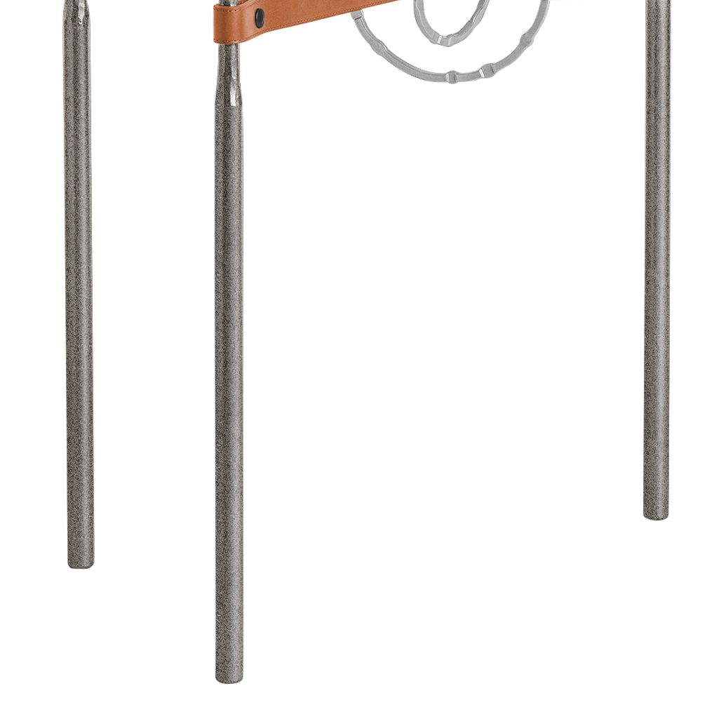 Image 3 Equus 22"W Iron Side Table with Platinum Ring Chestnut Strap more views