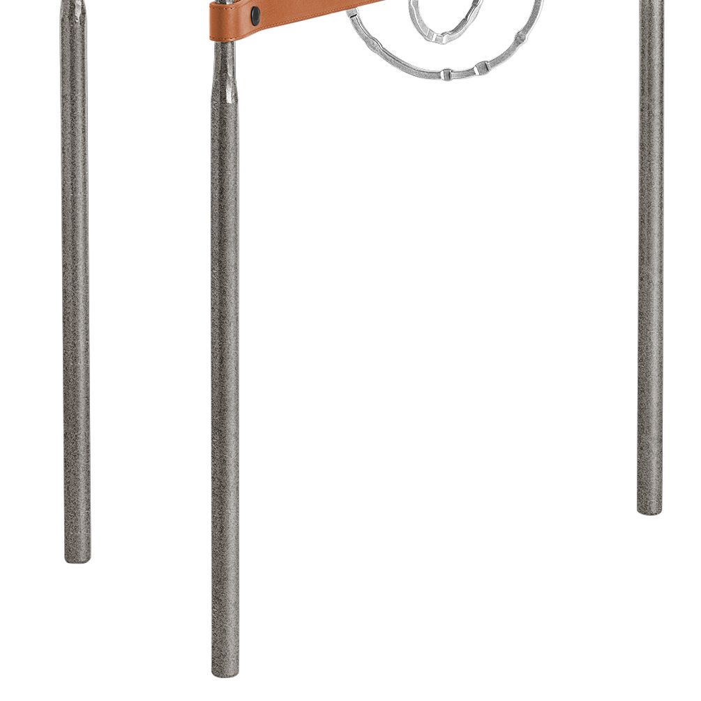 Image 3 Equus 22"W Iron Side Table with Sterling Ring Chestnut Strap more views