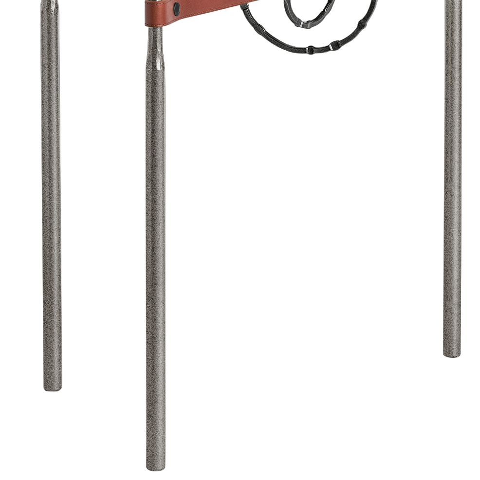 Image 3 Equus 22"W Natural Iron Side Table w/ Black Ring Brown Strap more views