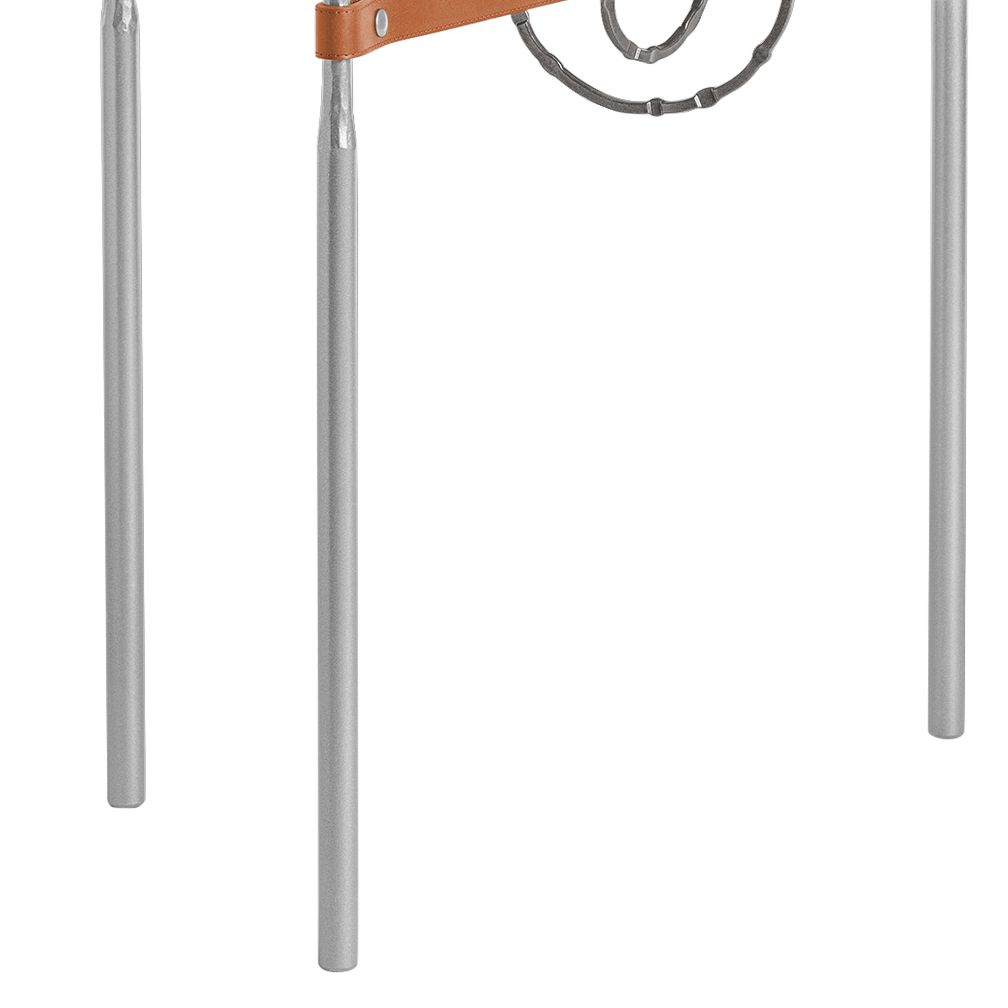 Image 3 Equus 22"W Platinum Side Table w/ Smoke Ring Chestnut Strap more views