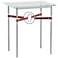 Equus 22"W Platinum Side Table w/ Sterling Ring Brown Strap