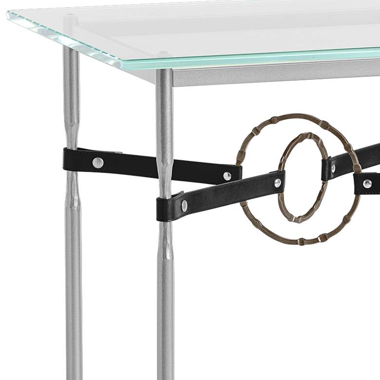 Image 2 Equus 22 inchW Platinum Side Table with Bronze Ring Black Strap more views