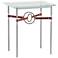 Equus 22"W Platinum Side Table with Bronze Ring Brown Strap