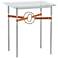 Equus 22"W Platinum Side Table with Gold Ring Chestnut Strap