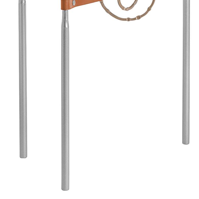 Image 3 Equus 22"W Platinum Side Table with Gold Ring Chestnut Strap more views