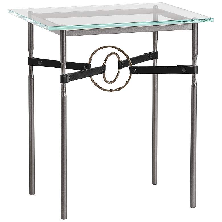 Image 1 Equus 22"W Smoke Black Straps with Bronze Rings Side Table