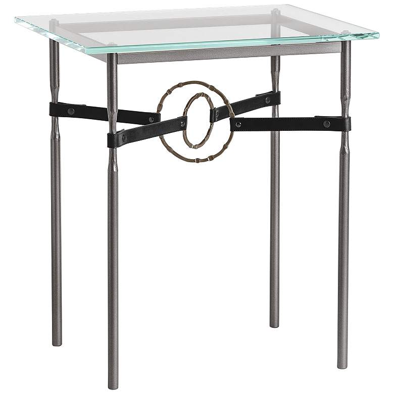 Image 1 Equus 22 inchW Smoke Black Straps with Bronze Rings Side Table