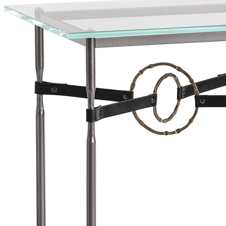 Equus 22&quot;W Smoke Black Straps with Bronze Rings Side Table more views