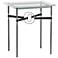 Equus 22"W Smoke Black Straps with Platinum Rings Side Table