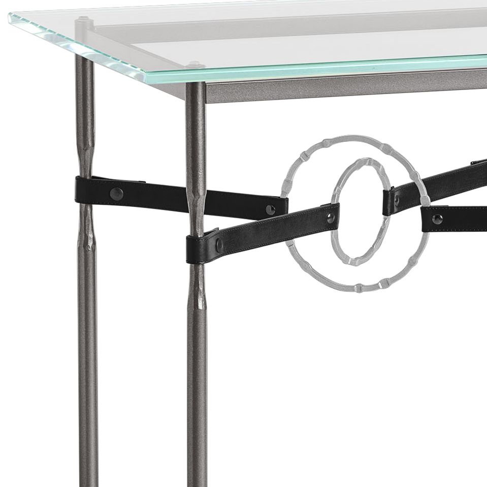 Image 2 Equus 22"W Smoke Black Straps with Platinum Rings Side Table more views