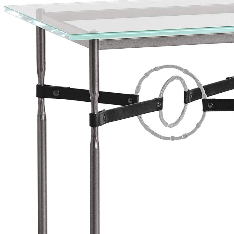 Equus 22 inchW Smoke Black Straps with Platinum Rings Side Table more views
