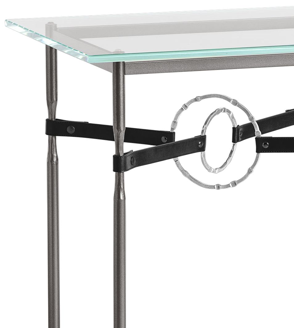 Image 2 Equus 22"W Smoke Black Straps with Sterling Rings Side Table more views