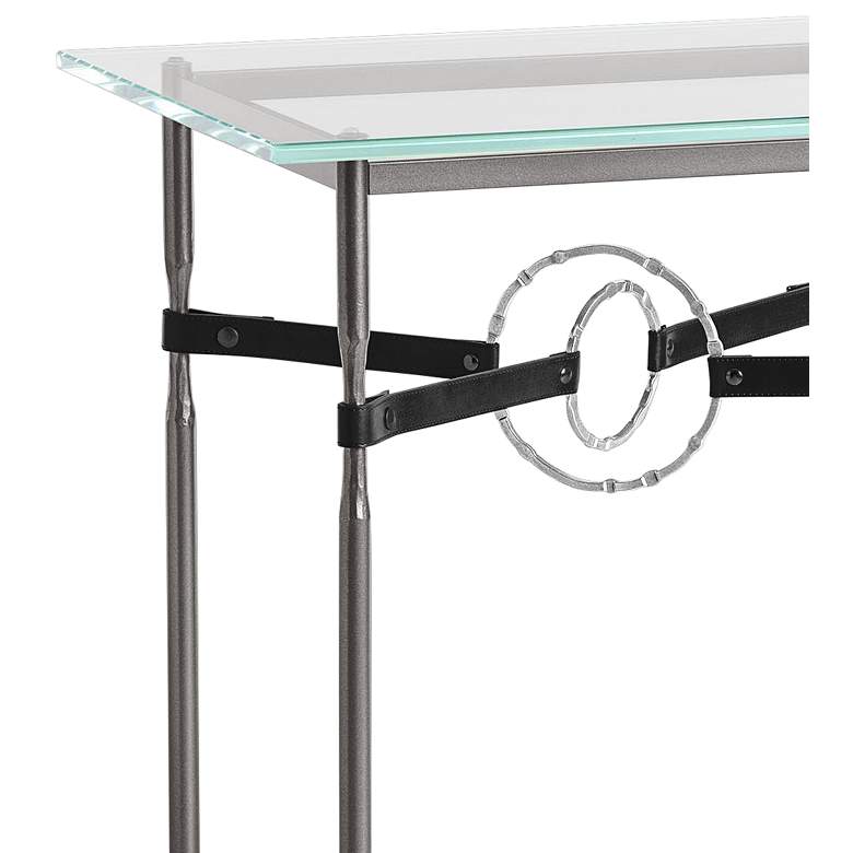 Image 2 Equus 22 inchW Smoke Black Straps with Sterling Rings Side Table more views