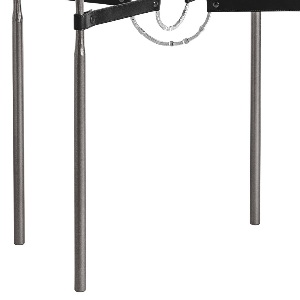 Image 3 Equus 22"W Smoke Black Straps with Sterling Rings Side Table more views