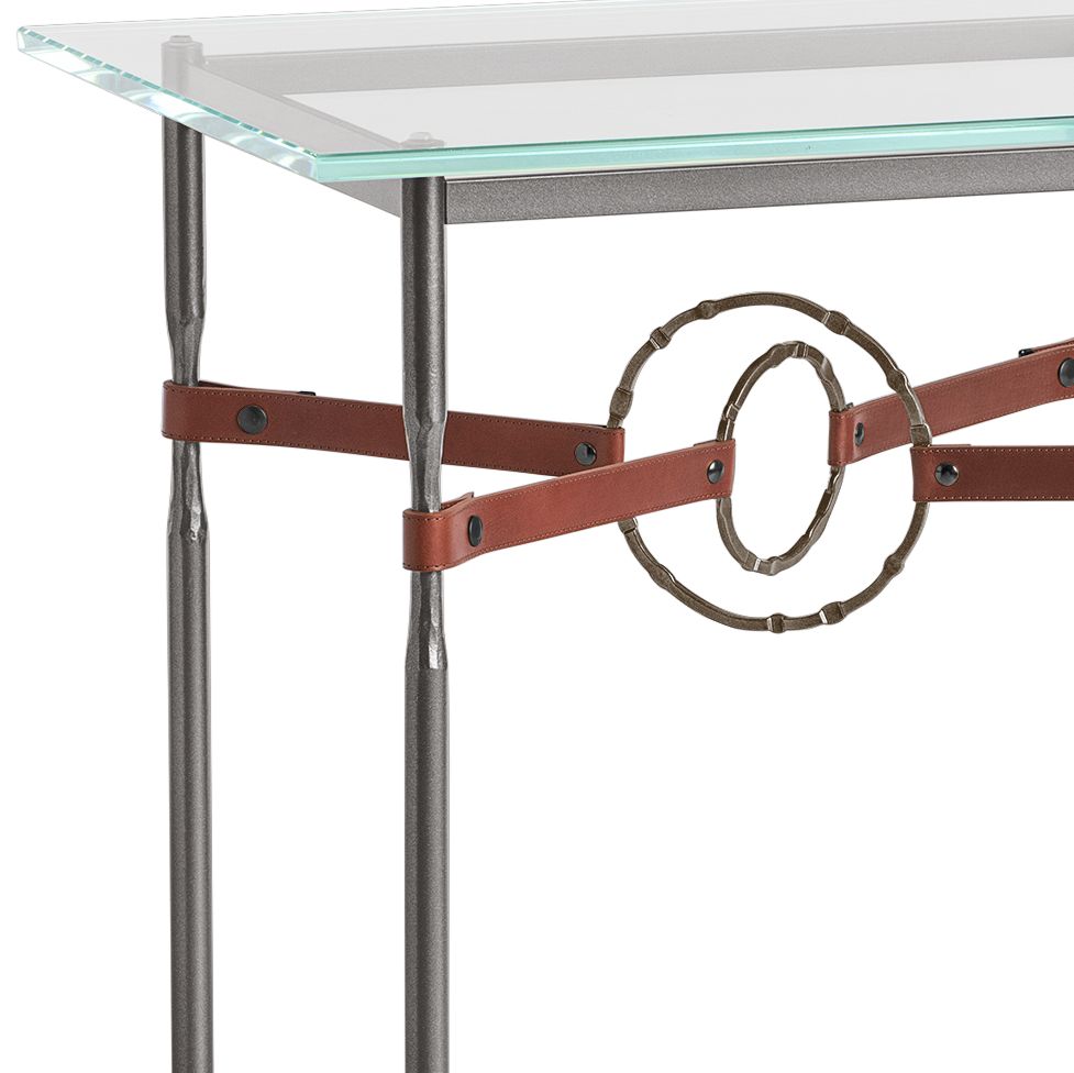 Image 2 Equus 22"W Smoke Brown Straps with Bronze Rings Side Table more views