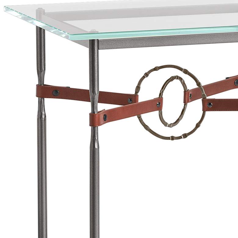 Equus 22 inchW Smoke Brown Straps with Bronze Rings Side Table more views