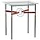 Equus 22"W Smoke Brown Straps with Platinum Rings Side Table