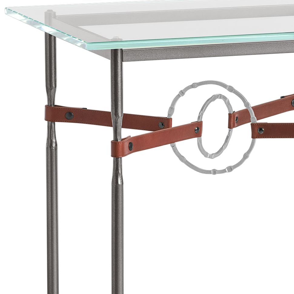 Image 2 Equus 22"W Smoke Brown Straps with Platinum Rings Side Table more views