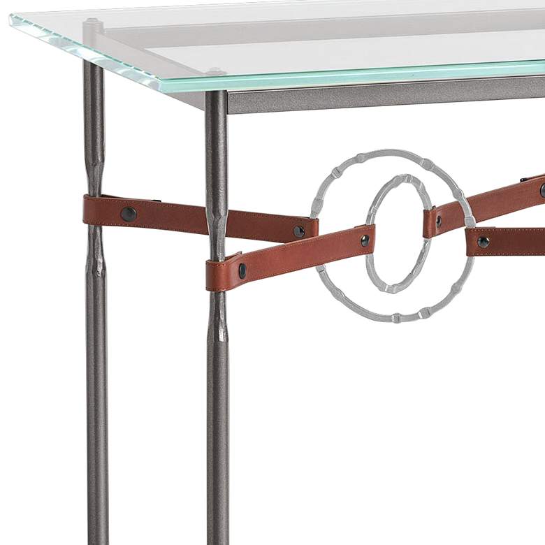 Equus 22 inchW Smoke Brown Straps with Platinum Rings Side Table more views