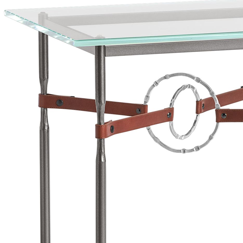 Image 2 Equus 22"W Smoke Brown Straps with Sterling Rings Side Table more views