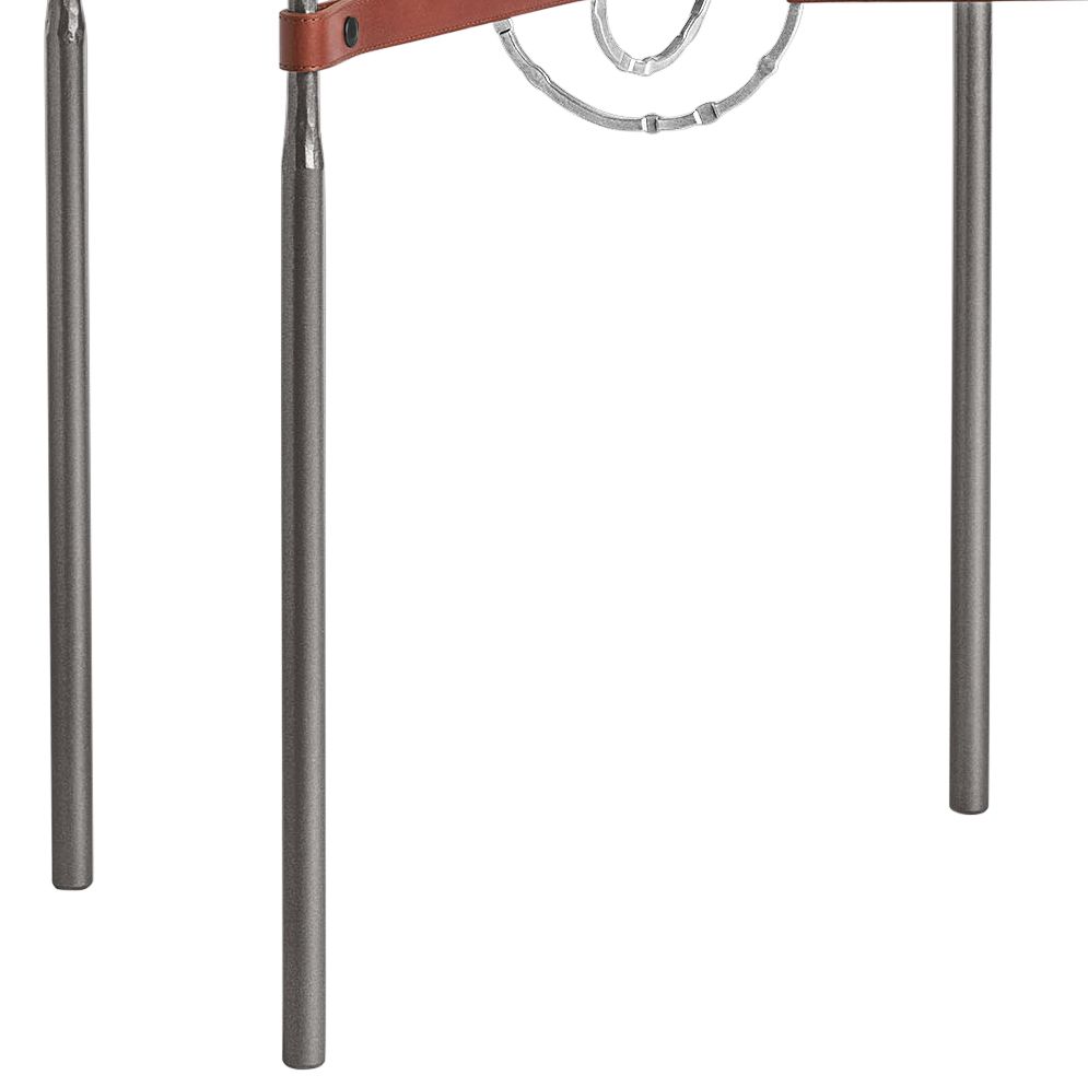 Image 3 Equus 22"W Smoke Brown Straps with Sterling Rings Side Table more views