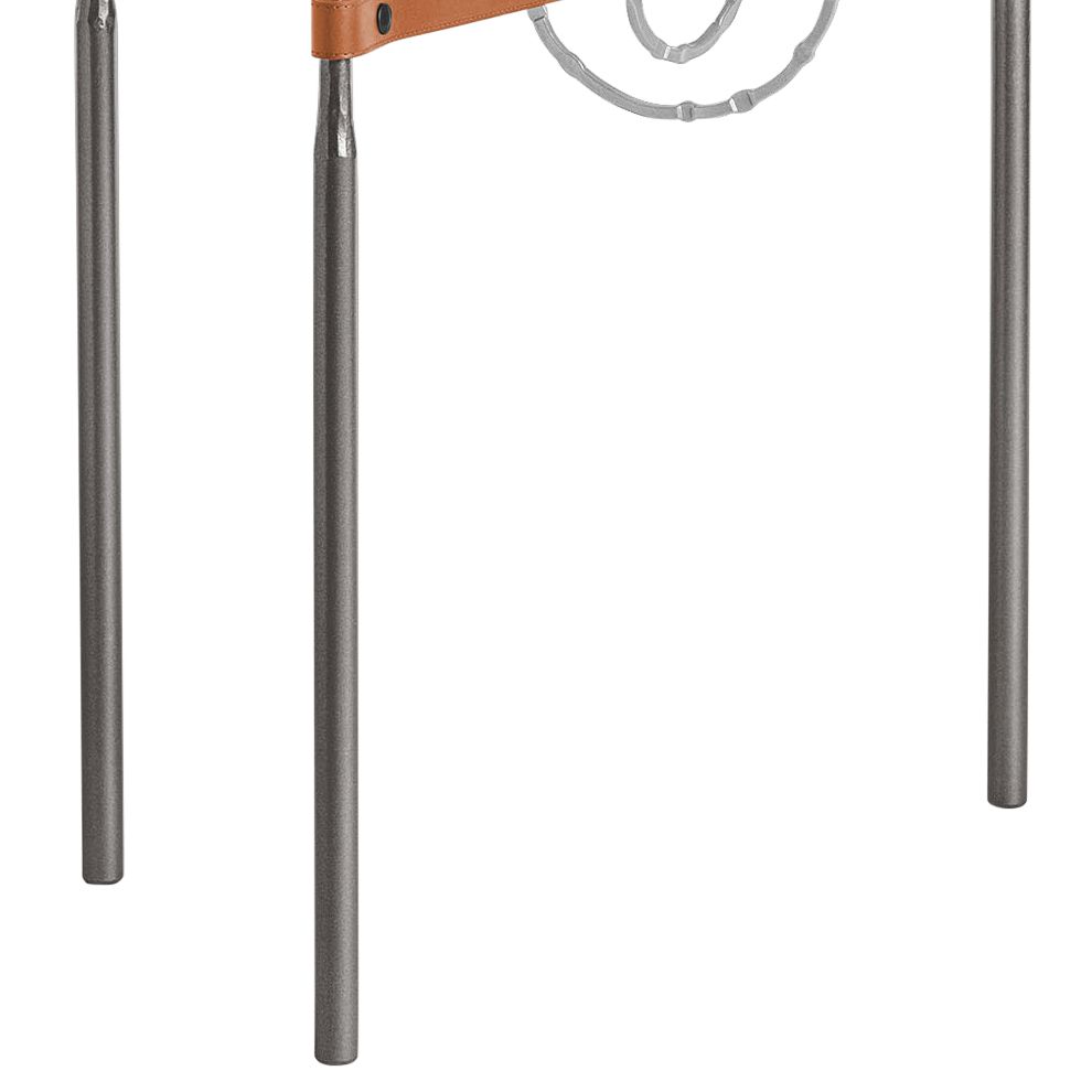 Image 3 Equus 22"W Smoke Chestnut Straps Platinum Rings Side Table more views