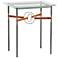 Equus 22"W Smoke Chestnut Straps Sterling Rings Side Table