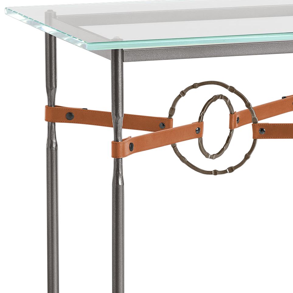 Image 2 Equus 22"W Smoke Chestnut Straps w/ Bronze Rings Side Table more views