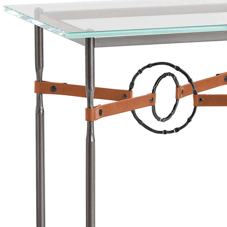 Equus 22 inchW Smoke Chestnut Straps with Black Rings Side Table more views