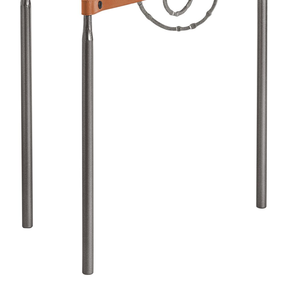 Image 3 Equus 22"W Smoke Chestnut Straps with Iron Rings Side Table more views